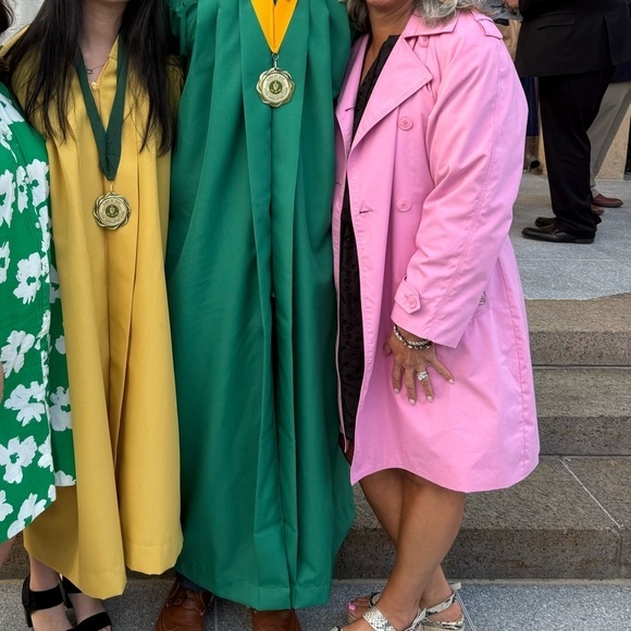 Elegant Pink Women's Trench Coat - Picture 3 of 7